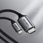 UGREEN USB-C إلى HDMI كابل ذكر إلى ذكر ألمنيوم Shell 1.5m (رمادي أسود)