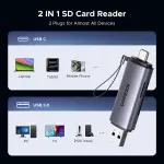 UGREEN USB-C/USB-A قارئ بطاقات