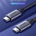 UGREEN USB 3.1 Type C ذكر إلى Type C ذكر كابل Nickel Plating ألمنيوم Shell 1.5m (رمادي)