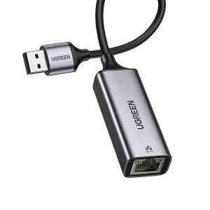 UGREEN USB إلى RJ45 محول إيثرنت غلاف ألمنيوم (رمادي فضائي)
