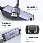 UGREEN USB إلى RJ45 محول إيثرنت غلاف ألمنيوم (رمادي فضائي)