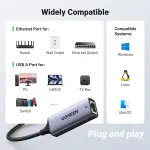 UGREEN USB إلى RJ45 محول إيثرنت غلاف ألمنيوم (رمادي فضائي)