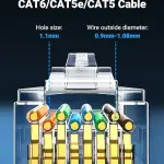 UGREEN Cat 6 رؤوس RJ45 معيارية غير محمية 50-عبوة