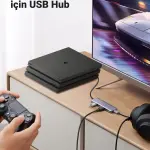 UGREEN 4-منفذ USB 3.0 موزع 15CM مع USB-C Power Supply (غلاف ABS+Metallic paint)