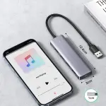 UGREEN 4-منفذ USB 3.0 موزع 15CM مع USB-C Power Supply (غلاف ABS+Metallic paint)