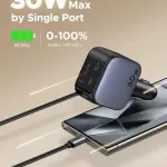 UGREEN 60W سريع شاحن سيارة مع قابل للسحب كابل