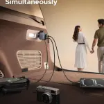 UGREEN 60W سريع شاحن سيارة مع قابل للسحب كابل