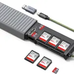 UGREEN قارئ بطاقات USB-C/USB-A بمنفذين SD ومنفذ TF مع علبة 11 بطاقة