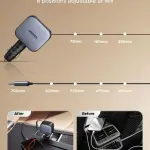 UGREEN 90W Fast Car Charger with Retractable Cable