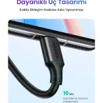 UGREEN USB 2.0 إلى USB-C كابل بيانات أسود 1M
