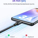 UGREEN USB 2.0 إلى USB-C كابل بيانات أسود 1M
