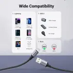 UGREEN USB-A إلى Lightning كابل 2.4A Max أسود 2m