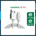 UGREEN USB-A إلى Lightning كابل 2.4A Max فضي أبيض 2m