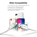 UGREEN USB-A إلى Lightning كابل 2.4A Max فضي أبيض 2m