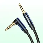 UGREEN 3.5mm ذكر إلى 3.5mm ذكر كابل مطلي بالذهب Metal علبة مع Braid 2m (أزرق أسود)