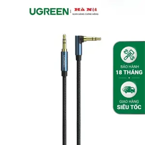 UGREEN 3.5mm Male to 3.5mm Male Cable Gold Plated Metal Case with Braid 2m (Blue Black)