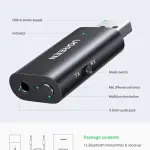 UGREEN USB 2.0 إلى 3.5mm Bluetooth مرسل/مستقبل محول مع كابل صوت