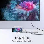 UGREEN USB-C إلى 3*USB 3.0 A + HDMI 4K@60Hz max + SD/TF محول متعدد الوظائف