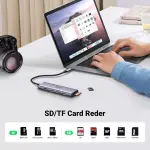 UGREEN USB-C إلى 3*USB 3.0 A + HDMI 4K@60Hz max + SD/TF محول متعدد الوظائف