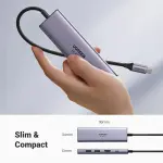 UGREEN USB-C إلى 3*USB 3.0 A + HDMI 4K@60Hz max + SD/TF محول متعدد الوظائف