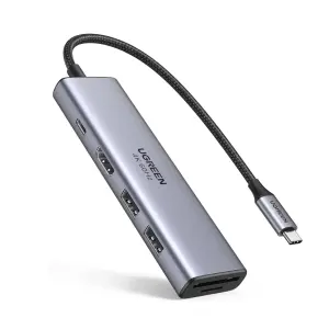 رض UGREEN USB-C إلى 2*USB 3.0 A + HDMI 4K@60Hz max + SD/TF… Charging
