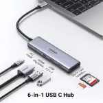 UGREEN USB-C إلى 2*USB 3.0 A + HDMI 4K@60Hz max + SD/TF + PD محول مع PD Charging