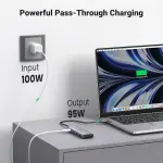 UGREEN USB-C إلى 2*USB 3.0 A + HDMI 4K@60Hz max + SD/TF + PD محول مع PD Charging