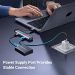 UGREEN USB3.0 إلى 3×USB3.0 +RJ45 (1000M) محول إيثرنت Type-C Power Supply
