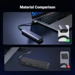 UGREEN USB3.0 إلى 3×USB3.0 +RJ45 (1000M) محول إيثرنت Type-C Power Supply