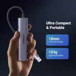 UGREEN USB3.0 إلى 3×USB3.0 +RJ45 (1000M) محول إيثرنت Type-C Power Supply