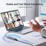 UGREEN USB-C إلى 3×USB-A 3.0 موزع حتى 5Gpbs + RJ45 (1000M) محول إيثرنت (ألمنيوم علبة)