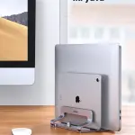 UGREEN حامل لابتوب عمودي بفتحتين من الألمنيوم الحجم L150*W105*H54MM حتى 15.6" (فضي)