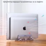 UGREEN حامل لابتوب عمودي بفتحتين من الألمنيوم الحجم L150*W105*H54MM حتى 15.6" (فضي)