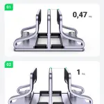 UGREEN حامل لابتوب عمودي بفتحتين من الألمنيوم الحجم L150*W105*H54MM حتى 15.6" (فضي)