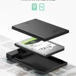 UGREEN USB 3.1 2.5" حاوية قرص صلب 6G مع USB-A إلى USB-C كابل + USB-C إلى USB-C كابل