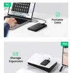 UGREEN USB 3.1 2.5" حاوية قرص صلب 6G مع USB-A إلى USB-C كابل + USB-C إلى USB-C كابل