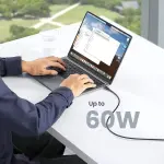 UGREEN USB-C 2.0 ذكر إلى USB-C 2.0 ذكر 3A كابل بيانات 60W أسود 3M