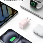 UGREEN 30W شاحن USB-C GaN سريع وردي أوروبي