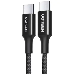 UGREEN USB-C إلى USB-C PD شحن سريع 100W كابل مضفر 5A Max 1m أسود