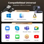 UGREEN كاميرا ويب USB 4K FineCam Lite بتركيز تلقائي