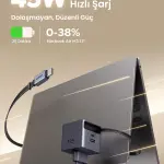 UGREEN 45W شاحن GaN سريع مع قابل للسحب كابل