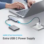 UGREEN USB-C إلى 4-منفذ USB 3.0 موزع حتى 5Gpbs موزع مع USB-C Power Supply (غلاف ABS+Metallic paint)