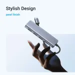 UGREEN USB-C إلى 4-منفذ USB 3.0 موزع حتى 5Gpbs موزع مع USB-C Power Supply (غلاف ABS+Metallic paint)