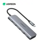 UGREEN USB-C إلى 3 منافذ USB3.0-A موزع + HDMI + TF/SD مع PD (رمادي فضائي)