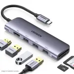 UGREEN USB-C إلى 3 منافذ USB3.0-A موزع + HDMI + TF/SD مع PD (رمادي فضائي)