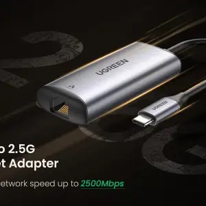 UGREEN USB-C إلى RJ45 2.5G محول إيثرنت (رمادي فضائي)