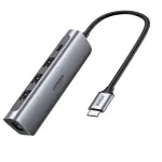 UGREEN USB-C 3*USB A 3.0 + HDMI 4K 2.0 + USB-C PD محول متعدد الوظائف (رمادي فضائي) (ألمنيوم علبة)