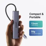 UGREEN USB-C 3*USB A 3.0 + HDMI 4K 2.0 + USB-C PD محول متعدد الوظائف (رمادي فضائي) (ألمنيوم علبة)