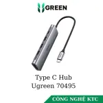 UGREEN USB-C 3*USB A 3.0 + HDMI 4K 2.0 + USB-C PD محول متعدد الوظائف (رمادي فضائي) (ألمنيوم علبة)