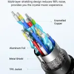 UGREEN Lightning إلى 3.5mm AUX كابل ألمنيوم غلاف مع مضفر 1m (أسود)